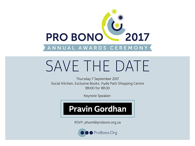Save the Date: Pro Bono 2017 Annual Awards Ceremony